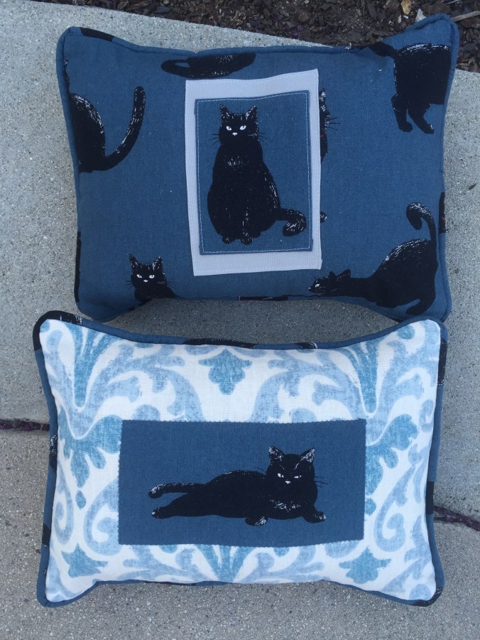 Thank you Aunt Mary Jane for the fabric: some gifts for our cats' host families. 